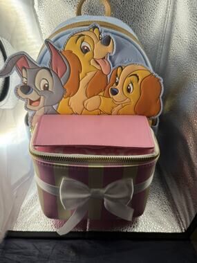 NWT Disney Lady & the Tramp Exclusive Puppies Box PopUp Loungefly Backpack